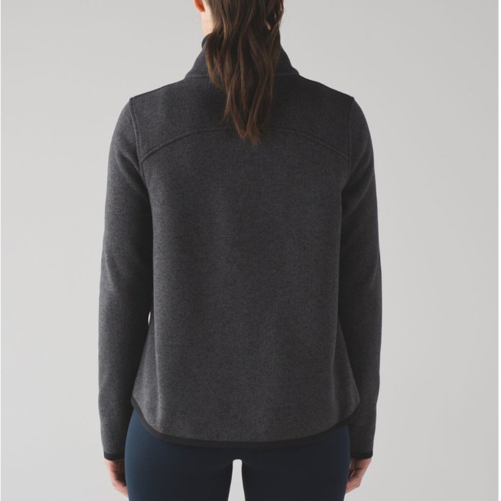Lululemon Its Fleecing Cold Zip Up Heathered Black/Black 6 - Picture 5 of 16